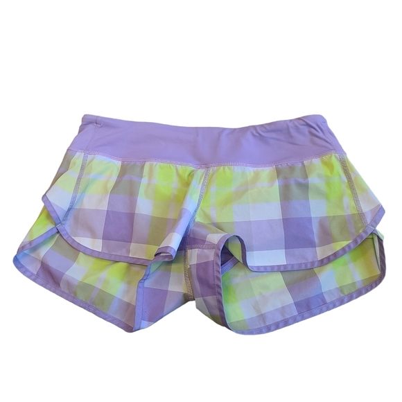 lululemon athletica Pants - Lululemon Speed Short Light Purple Plaid  size 6